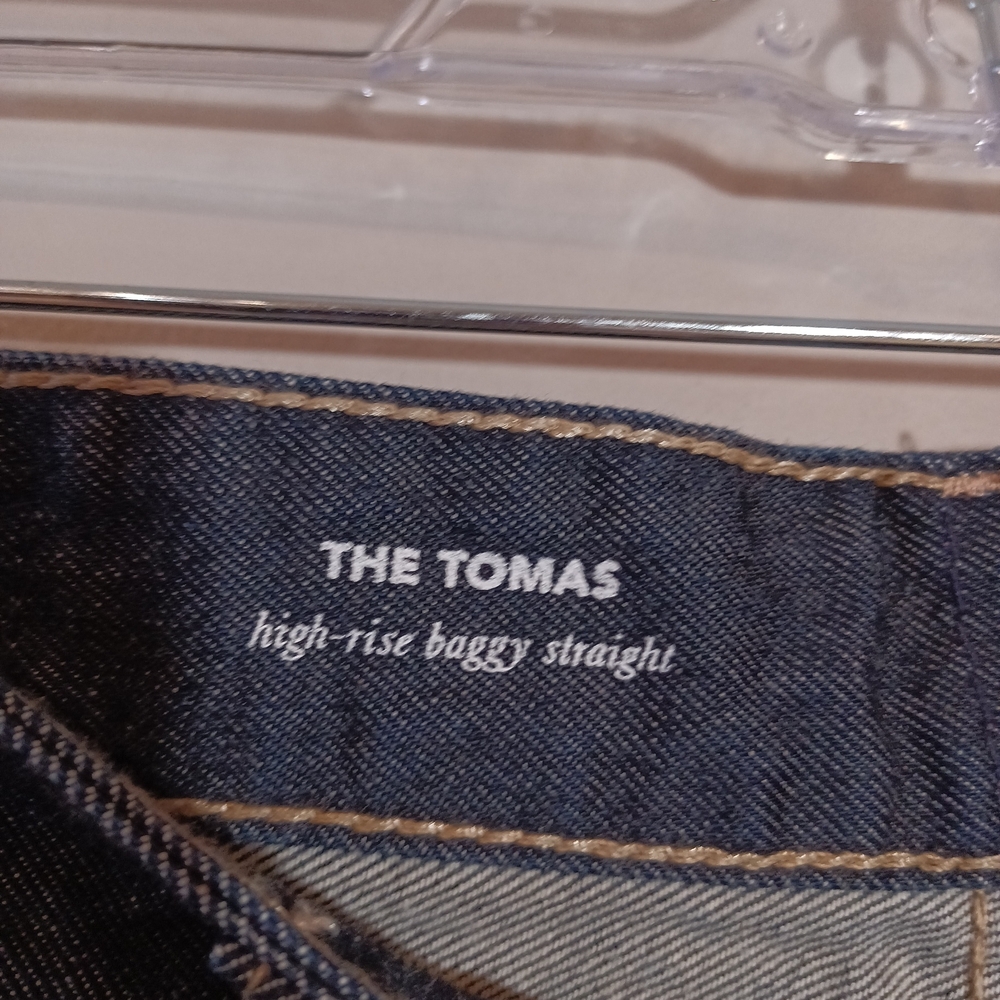 AG tomas High Rise Baggy straight jean in moonrise Cuffed Hem Size 28 New Nwt - Picture 5 of 10